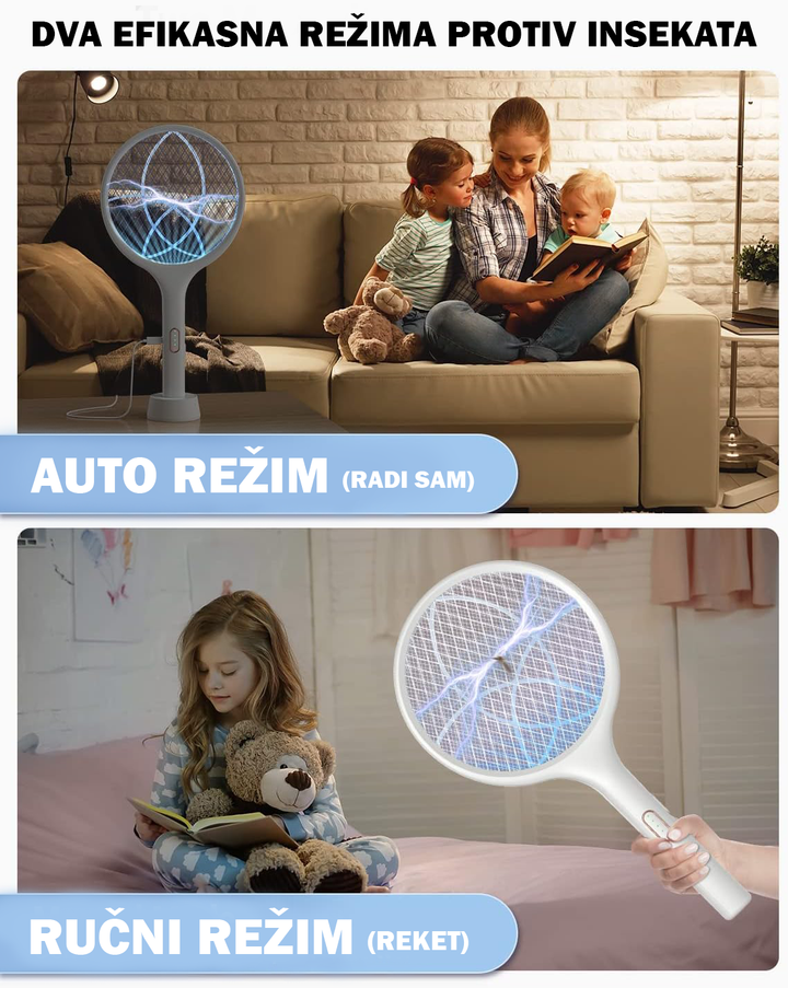 Električni reket protiv komaraca, muva, i insekata
